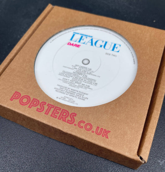 1980s record label coasters - Human League. Duran Duran