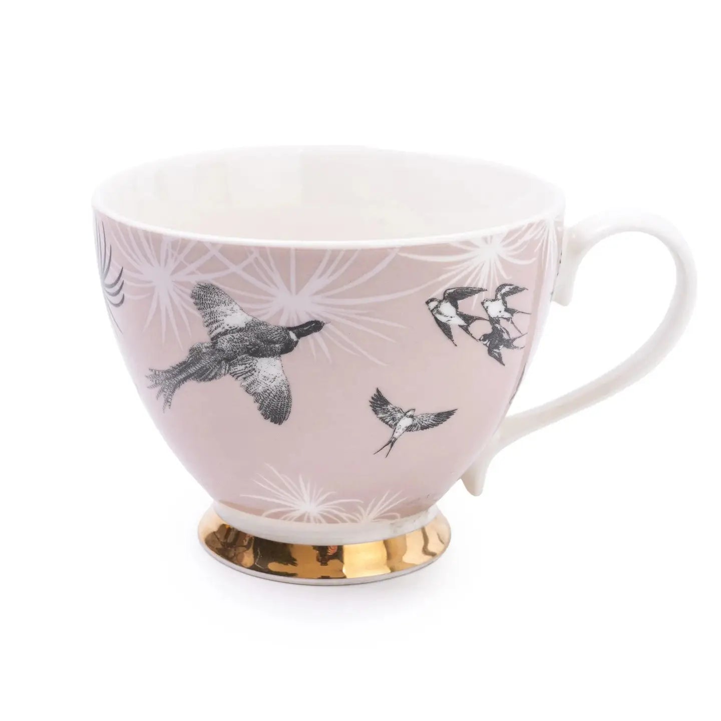 Footed Mug Magnolia Sunset Pink and Gold