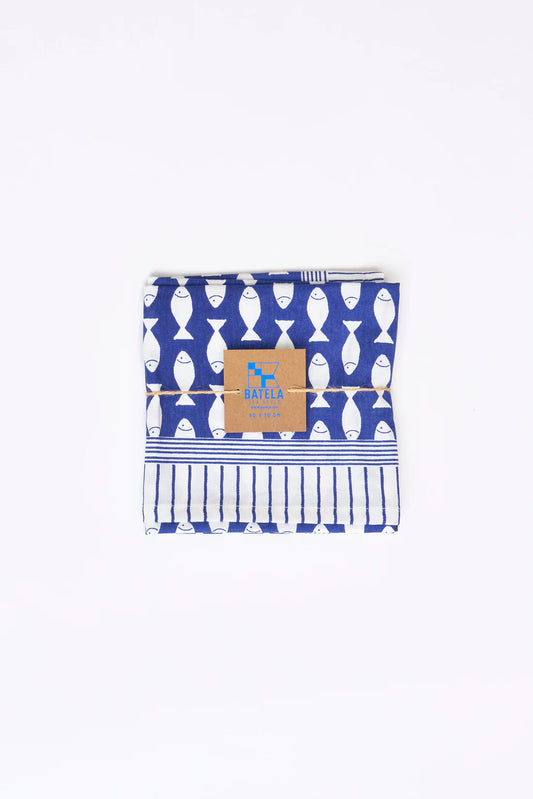 Batela Fish Print Cotton Tea Towel