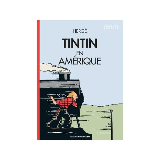 Tin Tin Book Cover Poster " En Amerique Train "