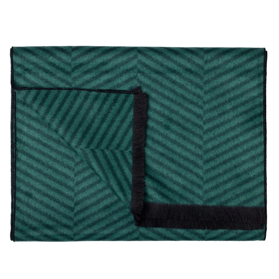 Green Herringbone Bamboo Scarf