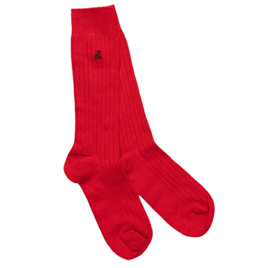 Classic Red Bamboo Socks 7 -11 UK