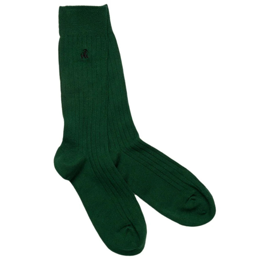 Racing Green Solid Colour Swole Panda Bamboo Socks 4-7 UK