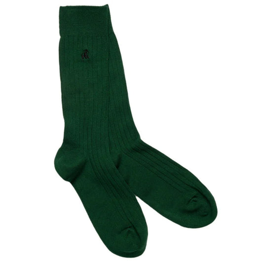 Racing Green Solid Colour Swole Panda Bamboo Socks 4-7 UK