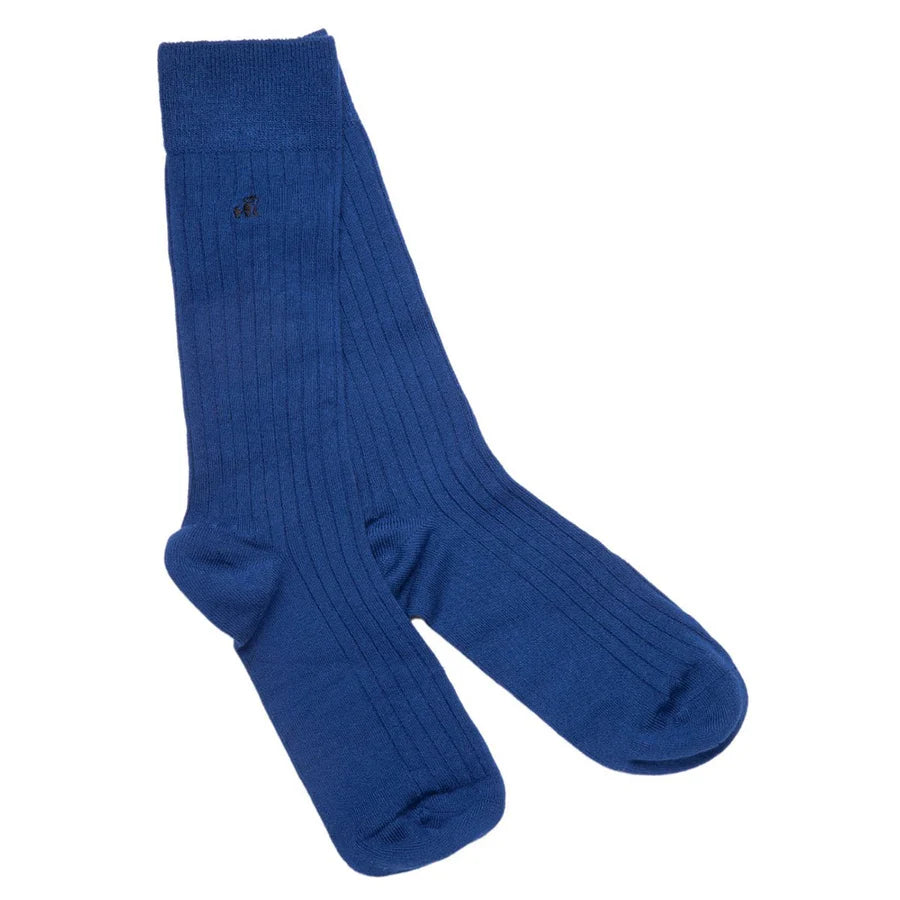 Royal Blue Bamboo Socks 4-7 UK