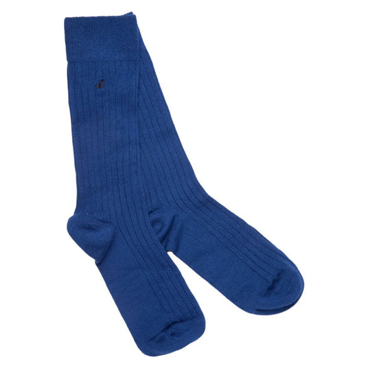 Royal Blue Bamboo Socks 4-7 UK