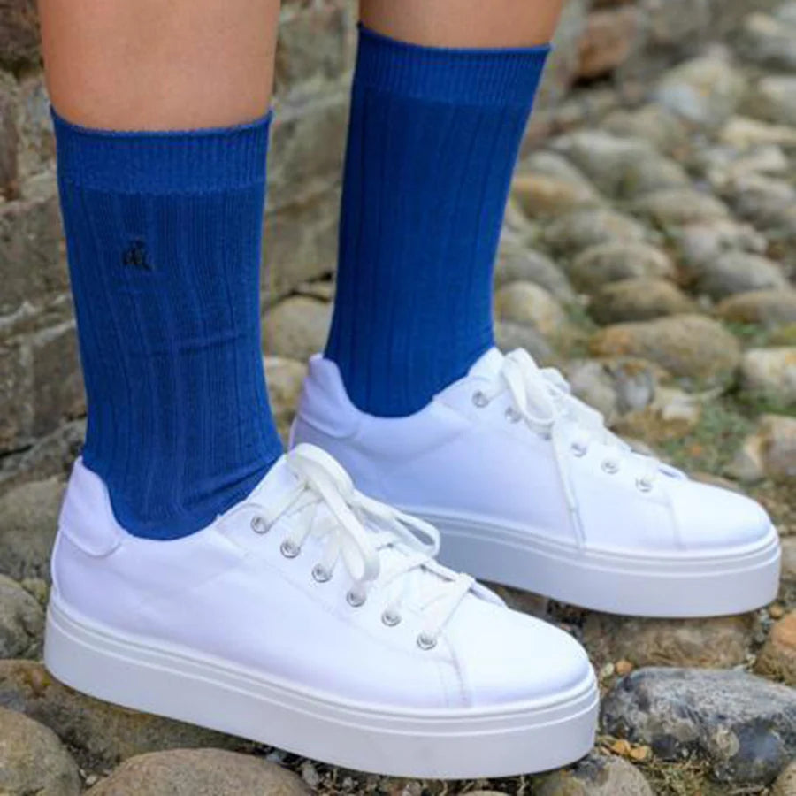 Royal Blue Bamboo Socks 4-7 UK