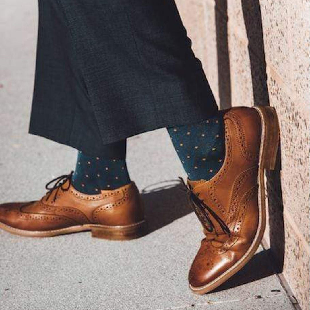 Spotted Orange Bamboo Socks 7-11 UK