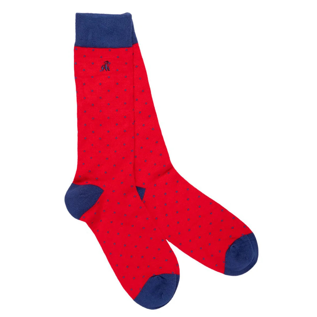 Spotted Red Bamboo Socks 7-11 UK